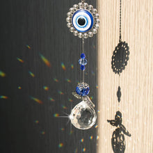 Load image into Gallery viewer, Crystal Angel Suncatcher with Feng Shui Turkish Blue Evil Eye Protection and Good Luck Gift
