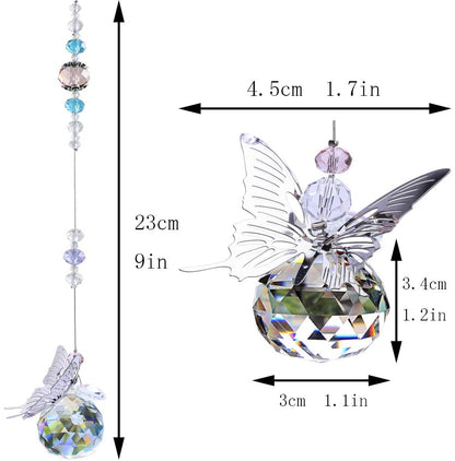 H&D HYALINE & DORA 30mm Handmade Butterfly Crystal Ball Prism Rainbow Maker Hanging Suncatcher