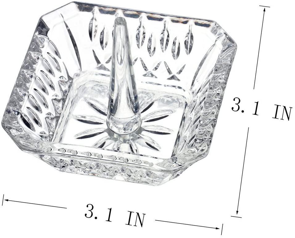 H&D HYALINE & DORA Crystal Ring Holder Display Dish Jewelry Collectibles Wedding Decor