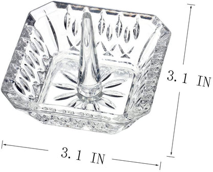 H&D HYALINE & DORA Crystal Ring Holder Display Dish Jewelry Collectibles Wedding Decor