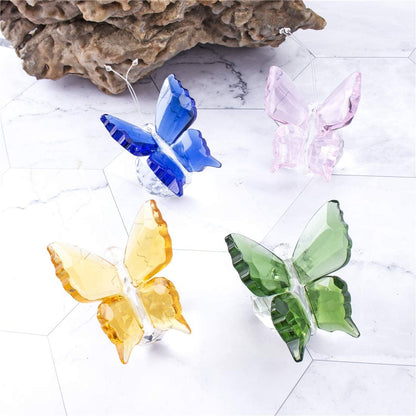 H&D HYALINE & DORA 4pcs Crystal Flying Butterfly with Crystal Ball Base Figurine Collection