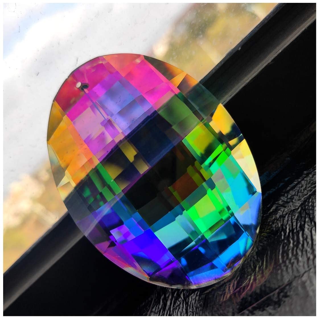 H&D HYALINE & DORA Oval Drop Hanging Crystals Chandelier Prisms Feng Shui Ornament Window Suncatchers 76mm