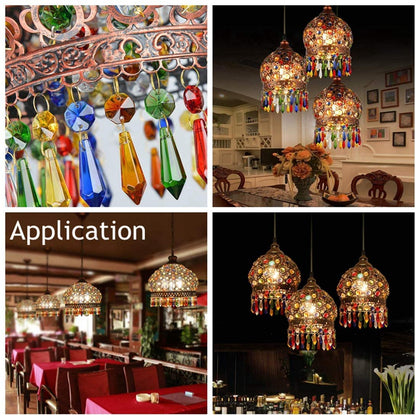 H&D HYALINE & DORA 50pcs 38mm Crystal Icicle Pendant Chandelier Prisms Drops Lamp Candle Holders Curtain DIY Parts