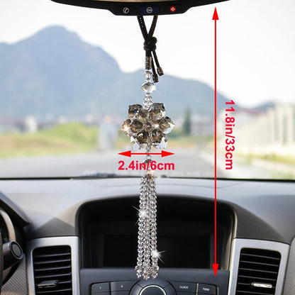 H&D HYALINE & DORA Crystal Maple Leaf Car Charms Pendant Hanging for Rear view Mirror