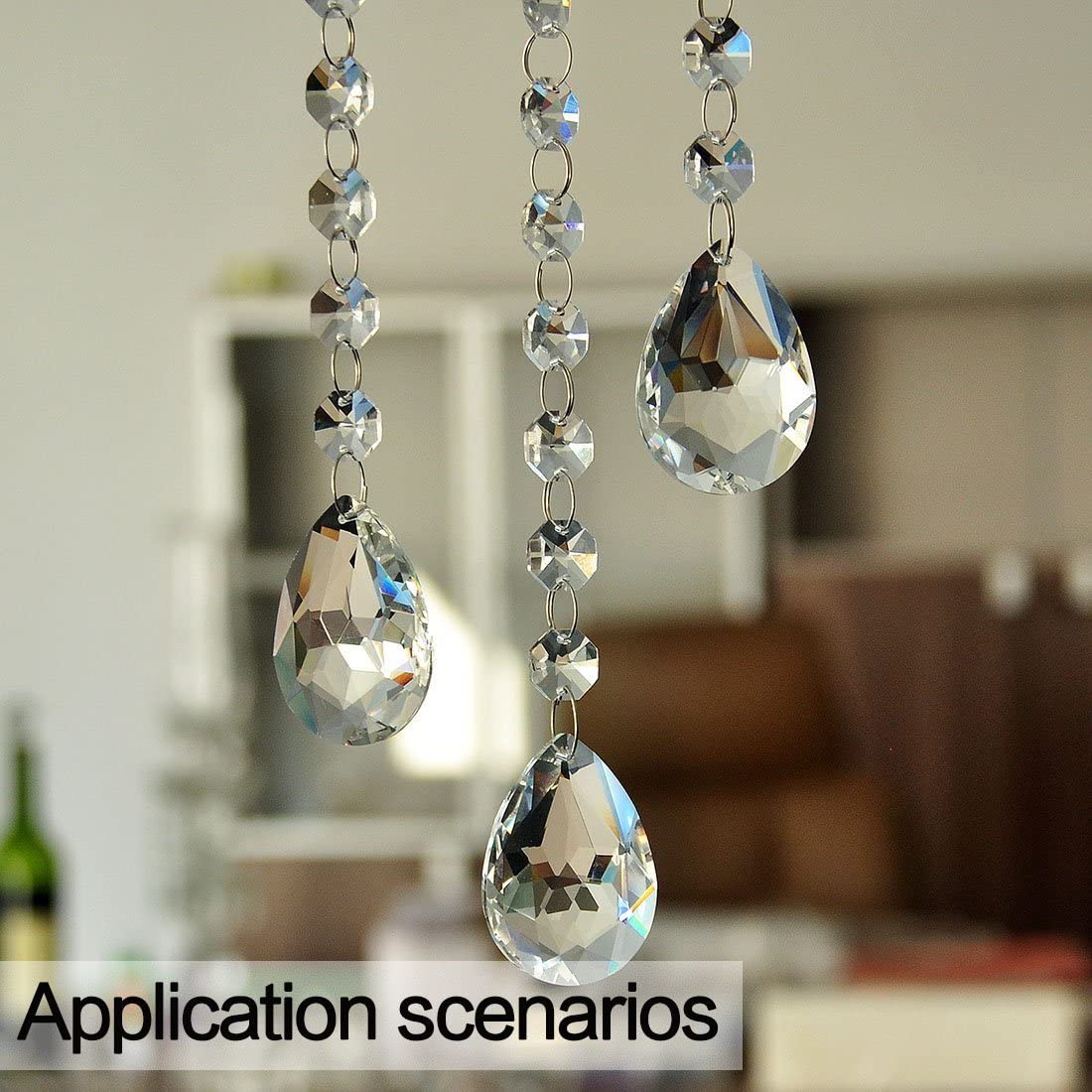 H&D HYALINE & DORA 10pcs 50mm Chandelier Crystal Prisms Pendants - Crystal Teardrops Parts