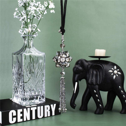 H&D HYALINE & DORA Crystal Maple Leaf Car Charms Pendant Hanging for Rear view Mirror