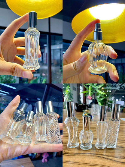 H&D HYALINE & DORA Vintage Refillable Perfume Bottles Glass Empty Spray Bottle Wedding Gifts Car Decor Set of 4