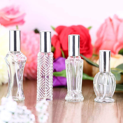 H&D HYALINE & DORA Vintage Refillable Perfume Bottles Glass Empty Spray Bottle Wedding Gifts Car Decor Set of 4