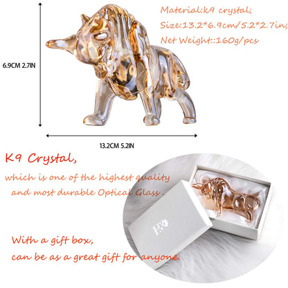 H&D HYALINE & DORA FengShui Crystal Statues Wall Street Bull Figurine Sculpture Christmas Gift