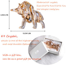Load image into Gallery viewer, FengShui Crystal Statues Wall Street Bull Figurine Sculpture Christmas Gift
