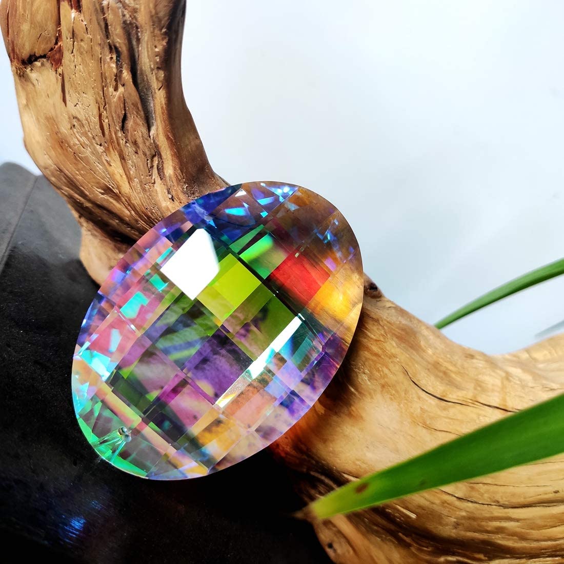 H&D HYALINE & DORA Oval Drop Hanging Crystals Chandelier Prisms Feng Shui Ornament Window Suncatchers 76mm