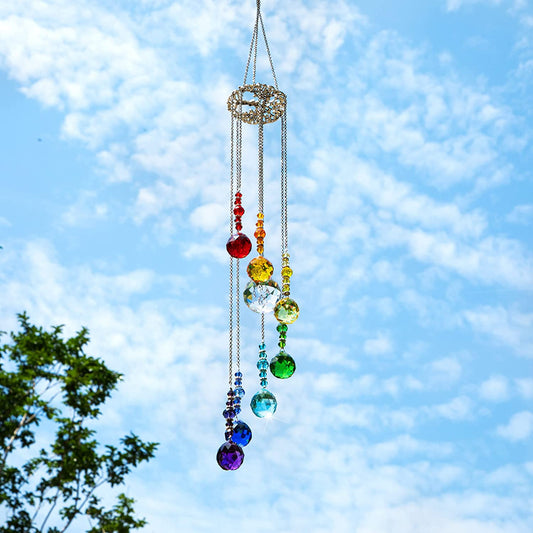 H&D HYALINE & DORA Colorful Crystal Ball Prisms Suncatcher Tree of Life Window Hanging Pendant for Home Holiday Decorations Christmas Tree Decor