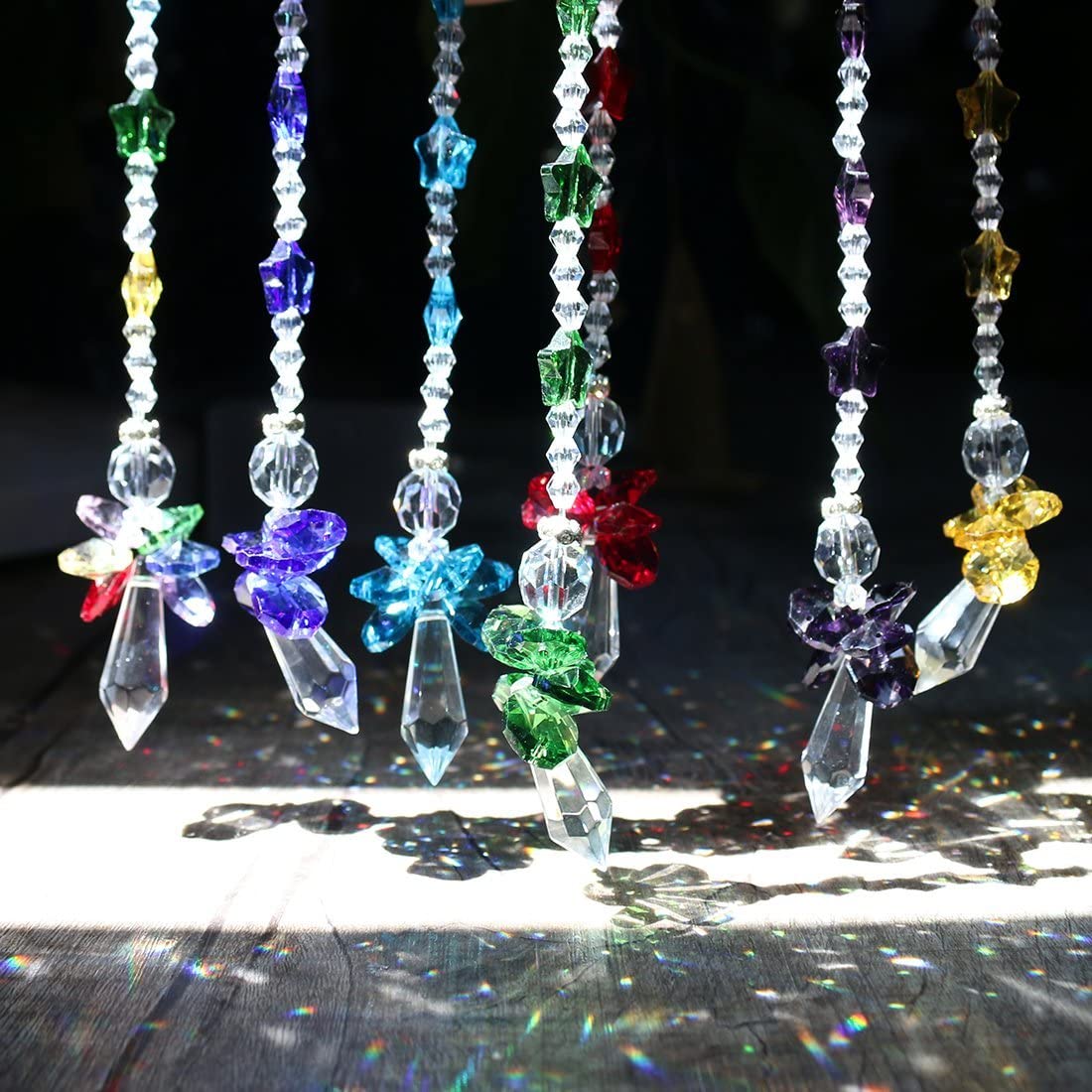 Crystal Glass Guardian Angel Rainbow Maker Collection Suncather,Set of 7