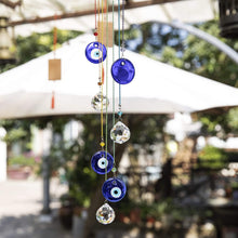 Load image into Gallery viewer, Hanging Crystals Suncatcher Ornament Turkish Blue Evil Eye Decor Crystal Ball Prisms Rainbow Maker Pendant for Window Garden
