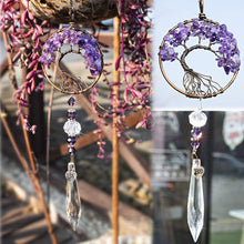 Load image into Gallery viewer, Set 3 Fantasy Purple Tree of Life Hanging Crystal Pendant Decor for Window,Car, Wedding,Party
