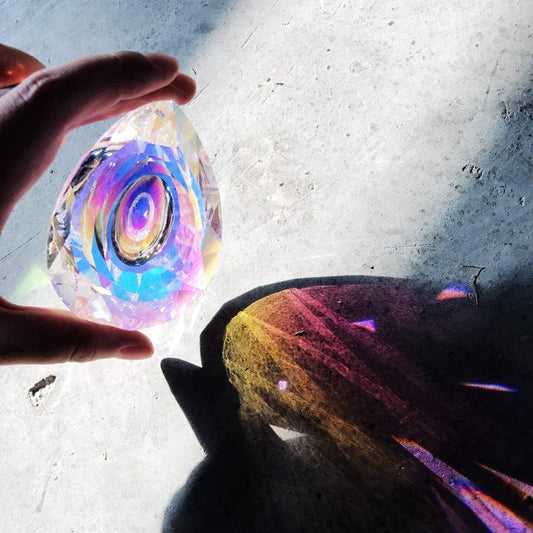 H&D HYALINE & DORA 89mm/3.5in Hanging Chandelier Crystals Prisms for Window Suncatchers Rainbow Maker Pendants Holiday Decorations Christmas Tree Decor
