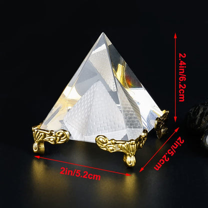 H&D HYALINE & DORA Pyramid Prism 2.4"- Meditation Crystals Home Art Decor