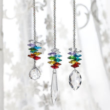 Load image into Gallery viewer, Chandelier Crystals Prisms Rainbow Octagon Chakra Suncatcher, Set of 3
