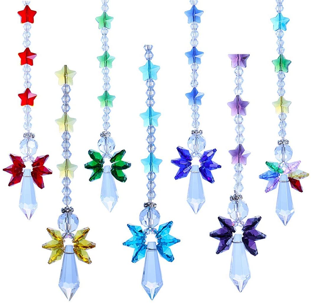 Crystal Glass Guardian Angel Rainbow Maker Collection Suncather,Set of 7