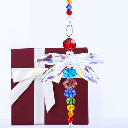 H&D HYALINE & DORA Crystal Dragonfly Pendant Glass Suncatcher for Home Fengshui Decoration Window Decor