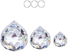 Load image into Gallery viewer, H&amp;D Crystal Ball Prisms Chandelier Lamp Lighting Drops Hanging Glass Prisms Parts Suncatcher Rainbow Pendants Maker Home/House Decor, Pack of 3(20mm/30mm/40mm )
