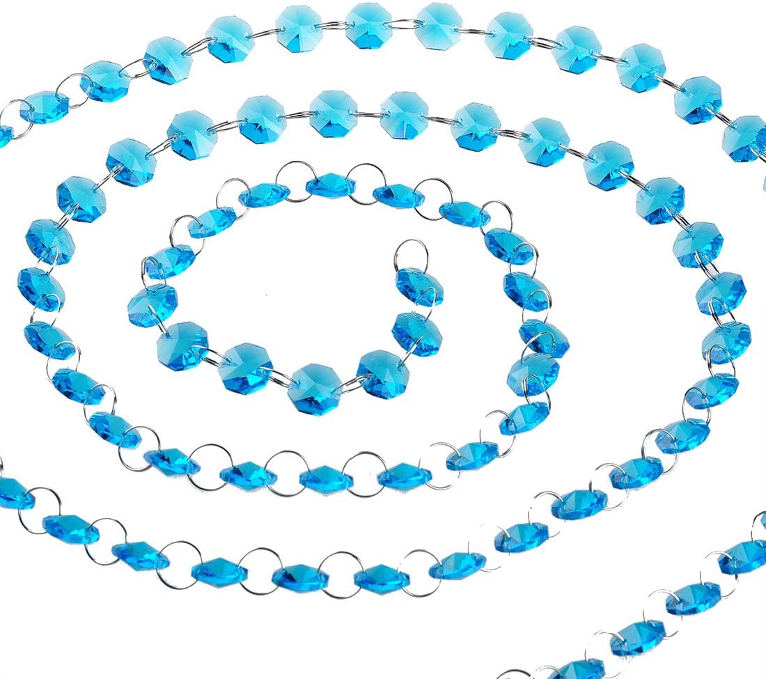 H&D HYALINE & DORA 6FT Octagon Beads Crystal Chain Chandelier Prisms Hanging Wedding Garland