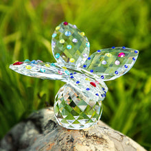 Load image into Gallery viewer, Large Crystal Butterfly 4&#39;&#39; Width Glass Figurines Collectibles with Crystal Ball Base Cut Glass Ornament Statue Animal Collectible Christmas Gift
