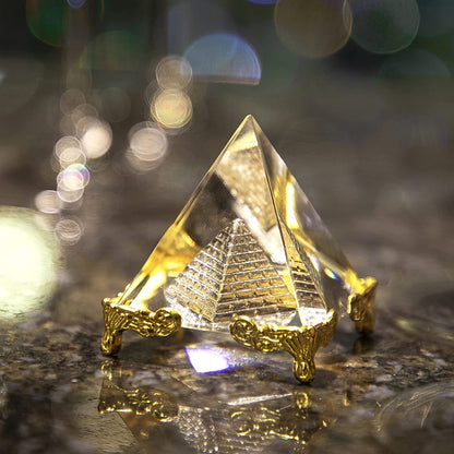 H&D HYALINE & DORA Pyramid Prism 2.4"- Meditation Crystals Home Art Decor