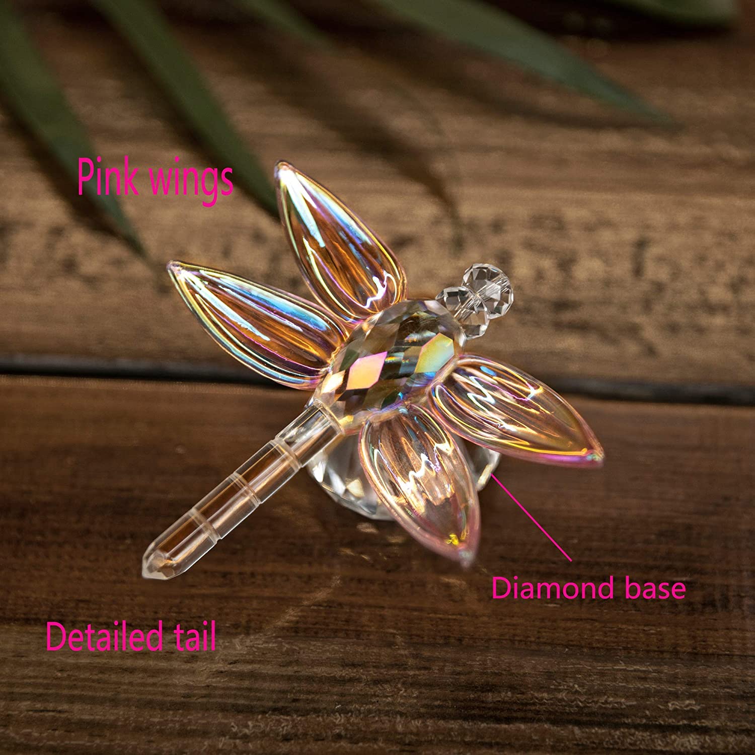 Crystal Dragonfly Figurine Collectible Art Glass Animal Figurines Table Decoration