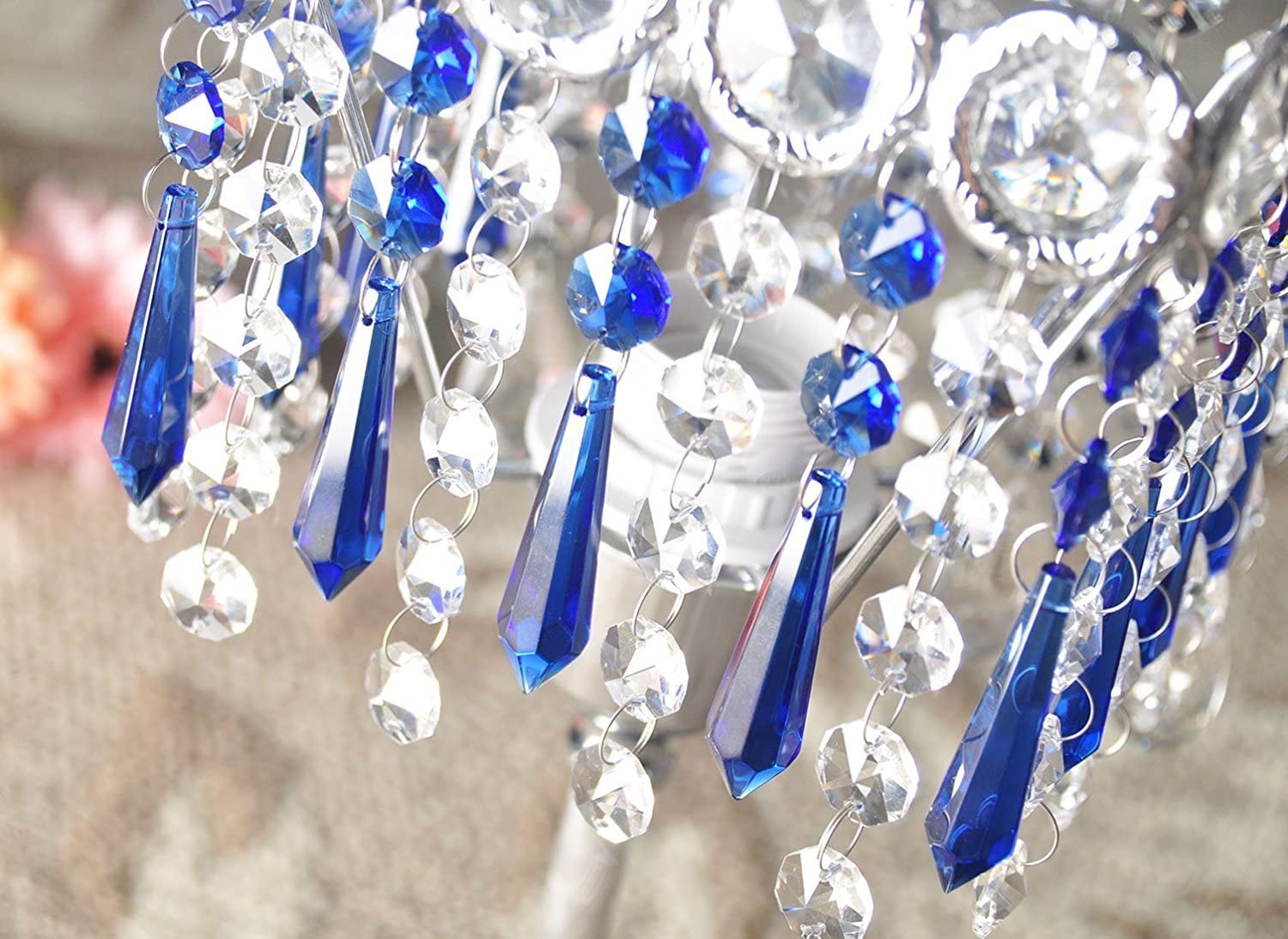 H&D 10pcs Crystal Icicle Prisms Chandelier Drop Pendants Lamp Candelabra Parts 55mm