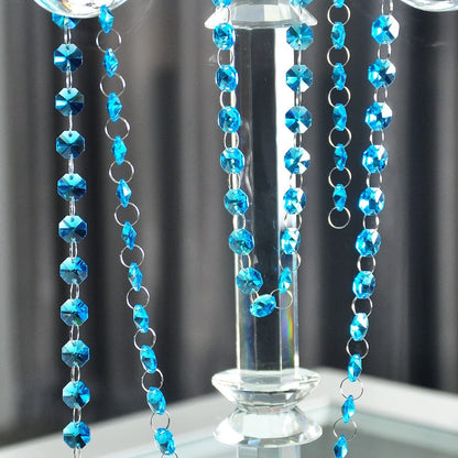 H&D HYALINE & DORA 6FT Octagon Beads Crystal Chain Chandelier Prisms Hanging Wedding Garland