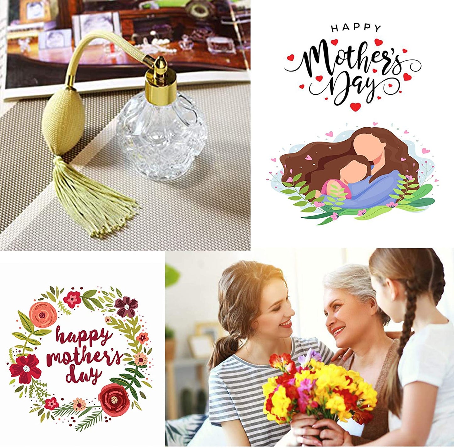 H&D HYALINE & DORA Charming Clear Checked Carved Glass Empty Refillable Perfume Bottle with Spray Atomizer