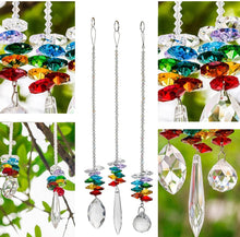 Load image into Gallery viewer, Chandelier Crystals Prisms Rainbow Octagon Chakra Suncatcher, Set of 3
