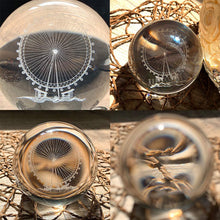 Load image into Gallery viewer, H&amp;D 2.4in 3D Ferris Wheel Crystal Ball with Stand,Fengshui Glass Ball Home Decor

