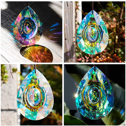 H&D HYALINE & DORA 89mm/3.5in Hanging Chandelier Crystals Prisms for Window Suncatchers Rainbow Maker Pendants Holiday Decorations Christmas Tree Decor