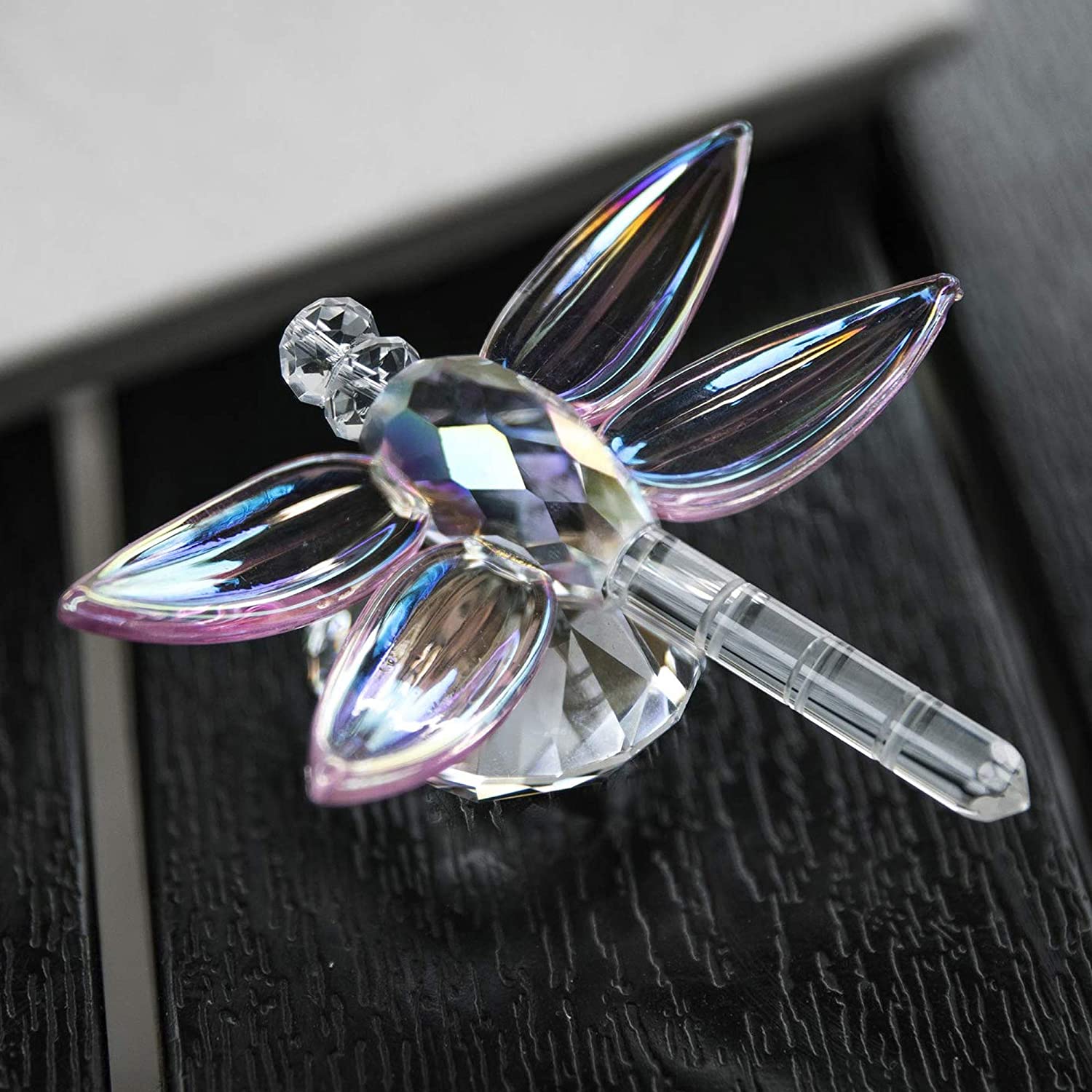 Crystal Dragonfly Figurine Collectible Art Glass Animal Figurines Table Decoration