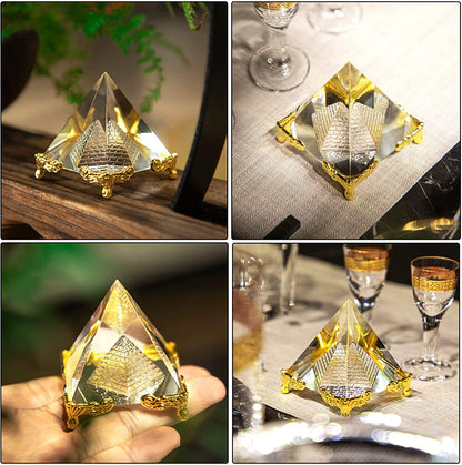 H&D HYALINE & DORA Pyramid Prism 2.4"- Meditation Crystals Home Art Decor