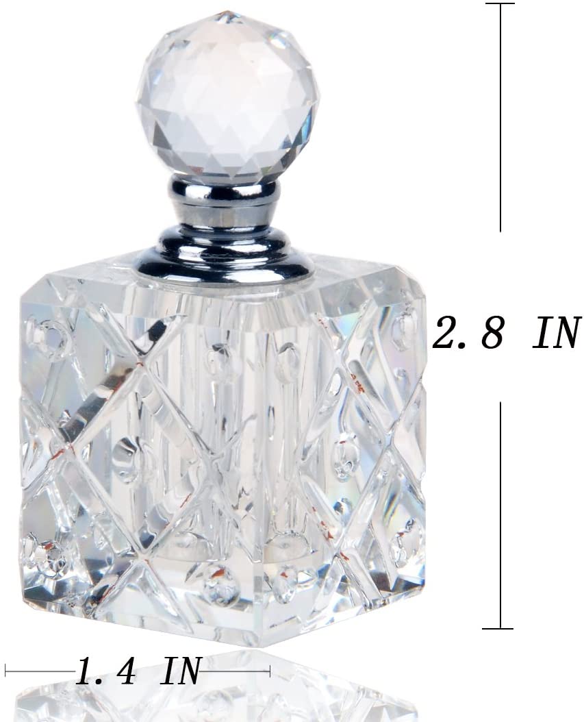 H&D HYALINE & DORA 5ml Clear Cubic Carved Decor Refillable Empty Crystal Perfume Bottle