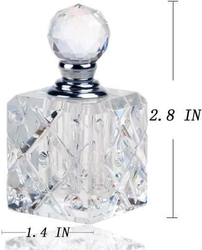 H&D HYALINE & DORA 5ml Clear Cubic Carved Decor Refillable Empty Crystal Perfume Bottle
