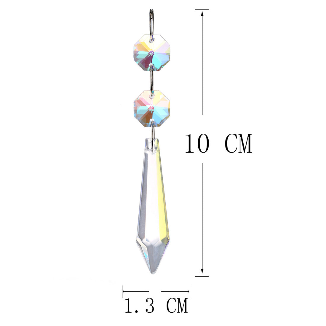 H&D HYALINE & DORA 20pcs 55mm Chandelier Icicle Crystal Prism,with Octagon Beads,Pack of 20 Chandelier Pendant