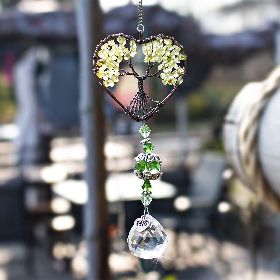 H&D HYALINE & DORA Tree of Life Crystal Suncatchers Rear View Mirror Hanging Pendant Car Charms