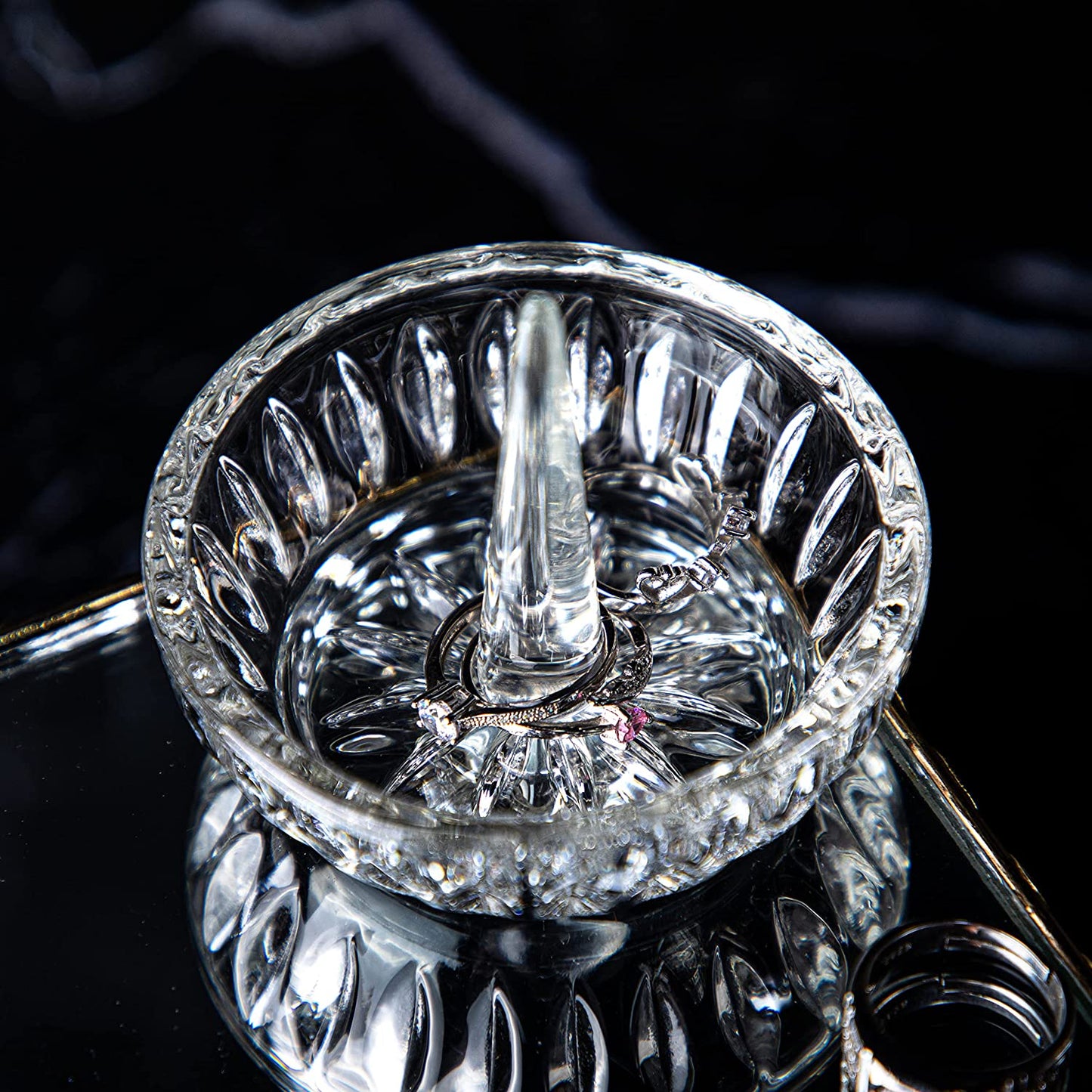 H&D HYALINE & DORA Crystal Ring Holder Dish