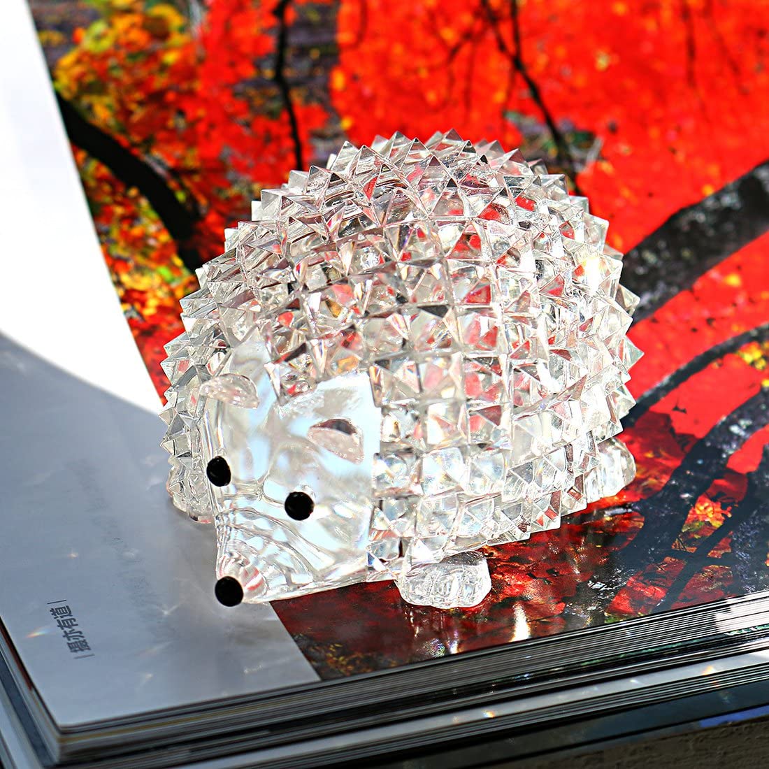 H&D HYALINE &DORA Cut Clear Crystal Hedgehog Animal Figurine Collection Glass Ornament
