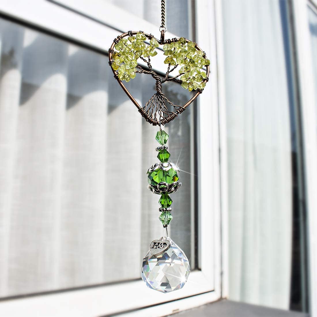 H&D HYALINE & DORA Tree of Life Crystal Suncatchers Rear View Mirror Hanging Pendant Car Charms