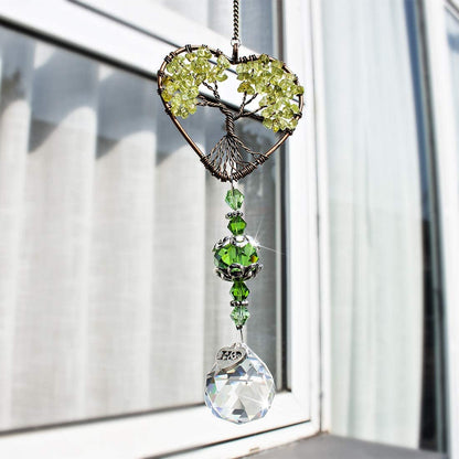 H&D HYALINE & DORA Tree of Life Crystal Suncatchers Rear View Mirror Hanging Pendant Car Charms