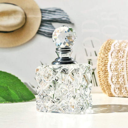 H&D HYALINE & DORA 5ml Clear Cubic Carved Decor Refillable Empty Crystal Perfume Bottle