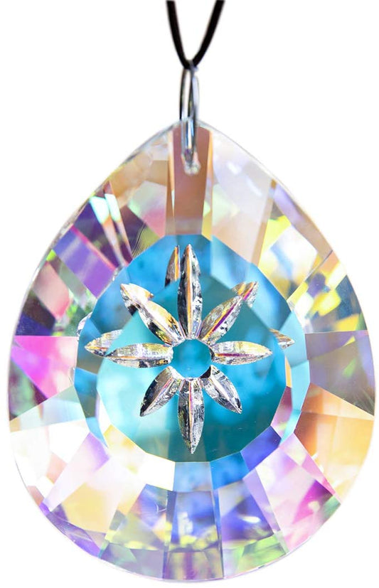 H&D HYALINE & DORA 3in Crystal Rainbow Sun Catcher Window Glass Drop Pendant
