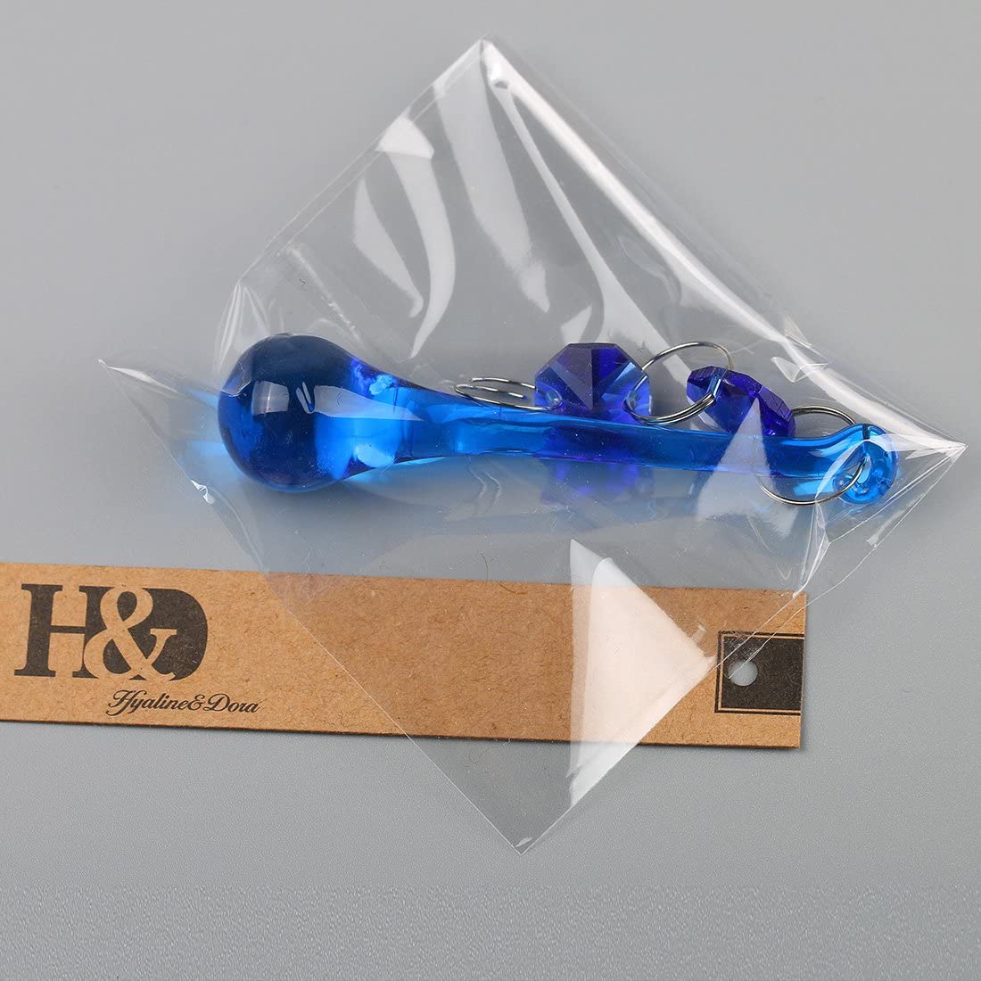 H&D HYALINE & DORA 10pcs Crystal Raindrop with Octagon Beads DIY Suncatcher Parts Prisms Chandelier