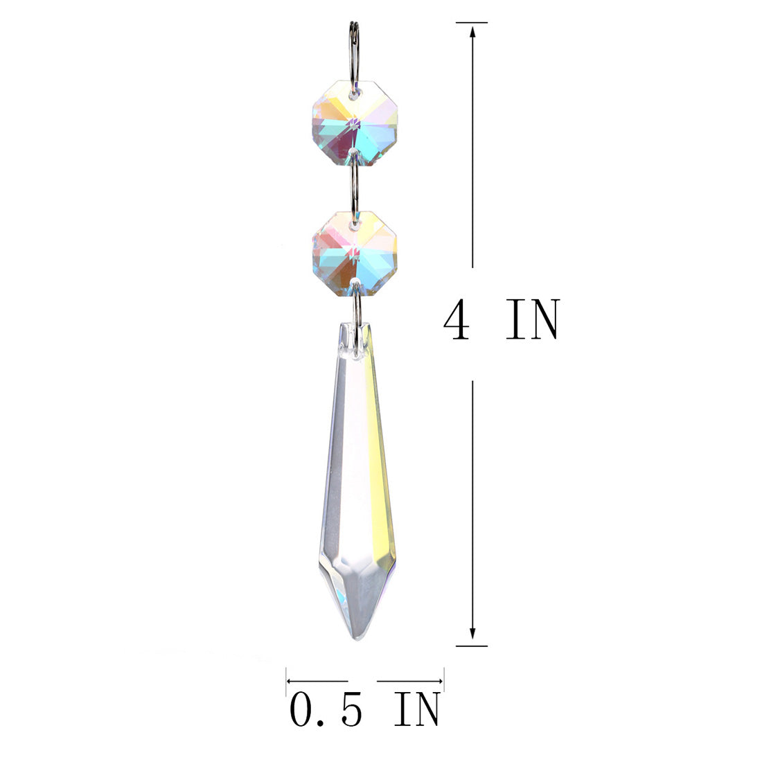 H&D HYALINE & DORA 20pcs 55mm Chandelier Icicle Crystal Prism,with Octagon Beads,Pack of 20 Chandelier Pendant