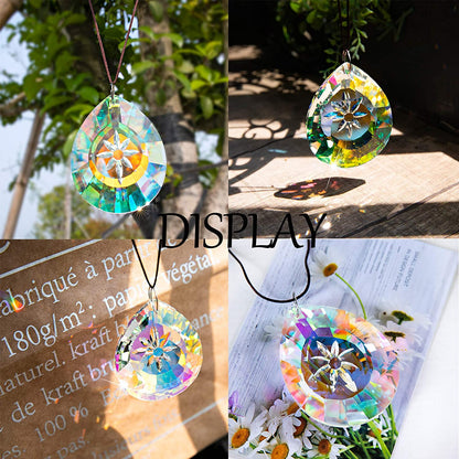 H&D HYALINE & DORA 3in Crystal Rainbow Sun Catcher Window Glass Drop Pendant